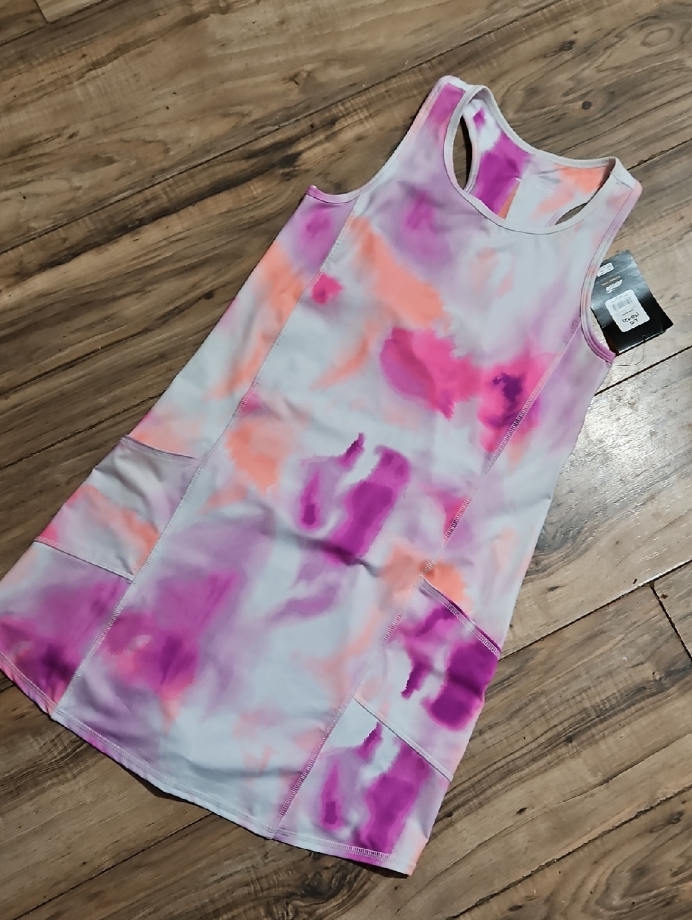 Pink & Orange Tie-Dye Active Tank Dress